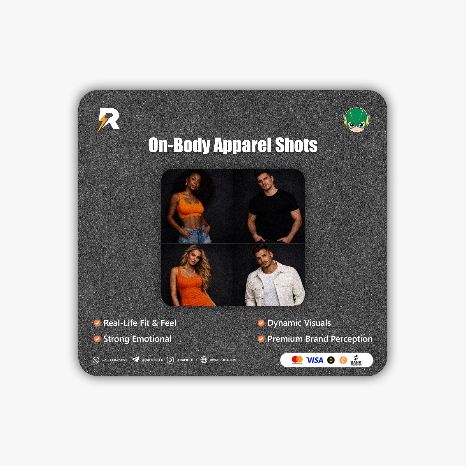 On-Body Apparel Shots