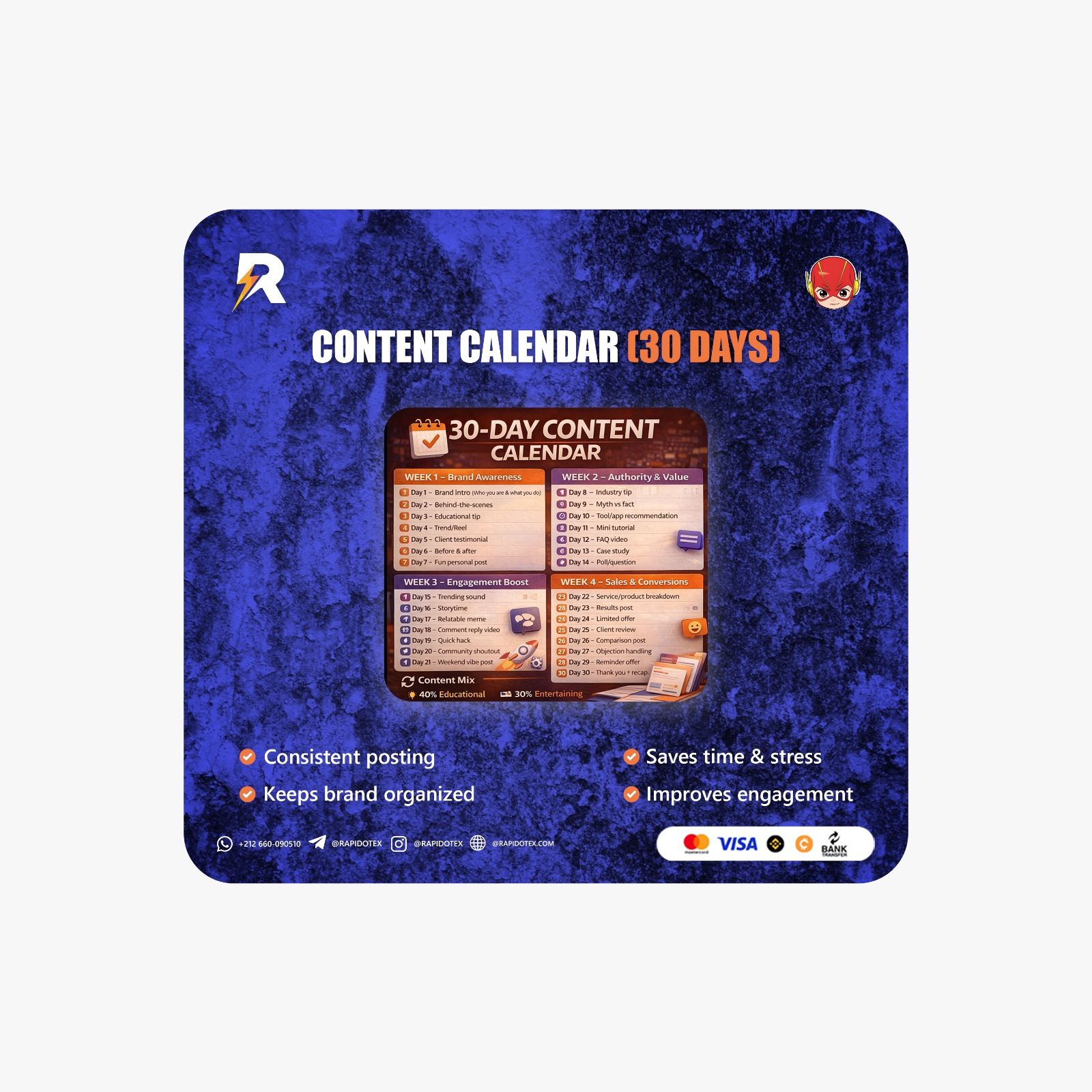 Content Calendar (30 Days)